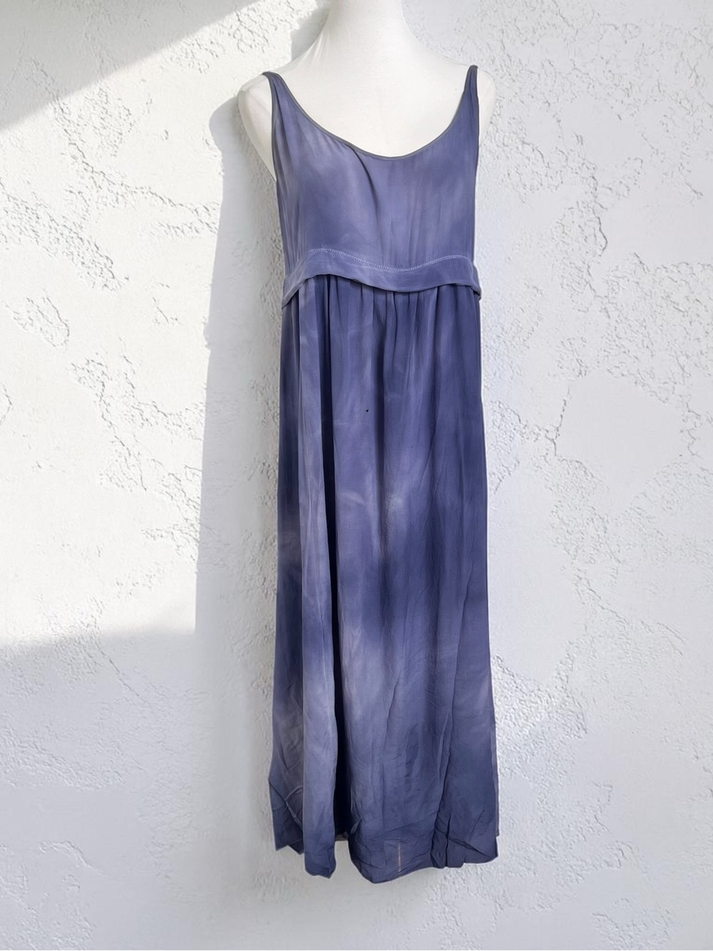 Wilfred 100% Silk Slip Dress Blue Ombre Minimalist Maxi
